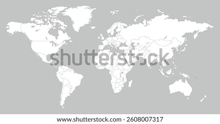 White World Map – Minimalist Vector Illustration
