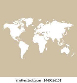 white world map on brown background illustration vector