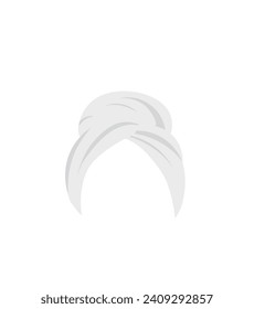 White wrapped head towel, vector