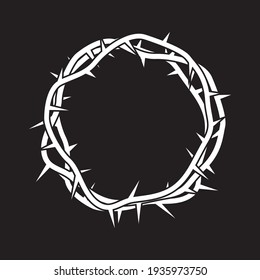 White wreath of thorns in vintage style. Vector drawing. Stock image. EPS 10.