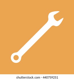 White wrench tool icon vector