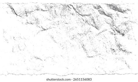 Textura de papel enrugado branco com dobras realísticas angustiadas e efeitos de rascunho. Sobreposição vintage de alto contraste para obras de arte estilo grunge.
