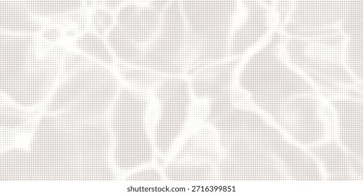 Textura de papel enrugado branco. Fundo de mangá pixelizado em meio-tom vetorial. Cor neutra bege claro pontos bg. Fundo urbano desajeitado. Banner duotônico horizontal largo. Modelo de colagem punk amarrotado