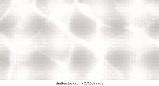 Textura de papel enrugado branco. Fundo de mangá pixelizado em meio-tom vetorial. Cor neutra bege claro pontos bg. Fundo urbano desajeitado. Banner duotônico horizontal largo. Modelo de colagem punk amarrotado