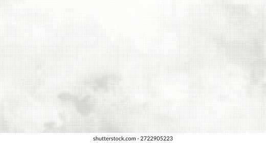 Textura de papel arrugado blanco. Fondo de manga pixelado de semitono de Vector. Puntos de color beige claro neutro bg. Telón de fondo urbano grunge. Amplio Anuncio duotono Horizontal. Plantilla de collage punk arrugado	