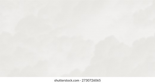 Weiße, zerknitterte Papierstruktur. Vektor-Halbton pixelierten Manga Hintergrund. Hellbeige neutrale Farbpunkte bg. Grungige städtische Kulisse. Breites, horizontales Duotone-Banner. Krümelige Punkcollage-Vorlage