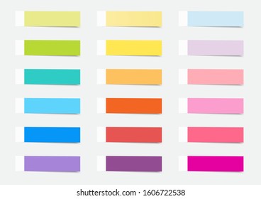 White Wrinkles Tab Sticky Index Paper Set On Board With Shadow-Vector Illustration