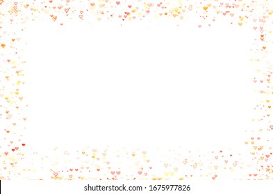 The white writing card is designed to write in the middle of a square surrounded by hearts