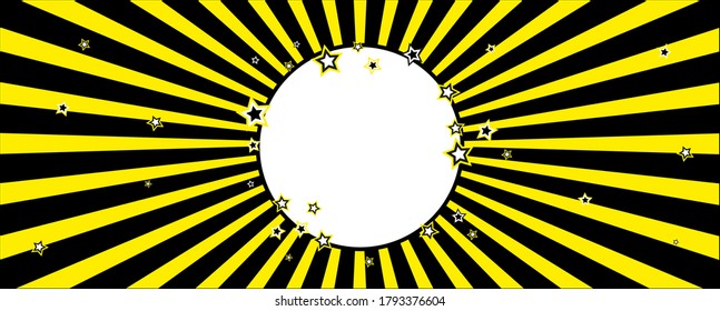 White writing space on black and yellow stripes background.	
