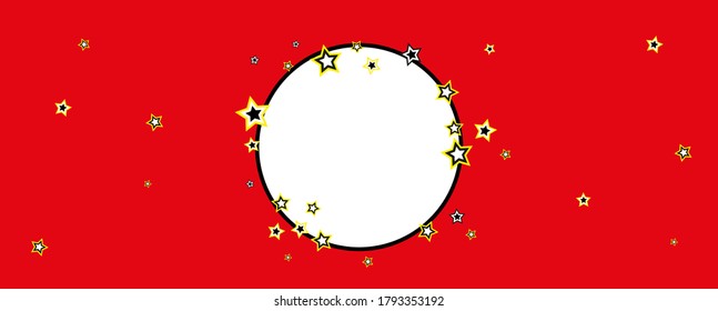 White writing space on red background.	