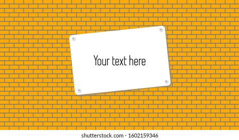 White writing space on yellow background. 