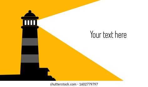 White writing space on yellow background. Silhouette of a car