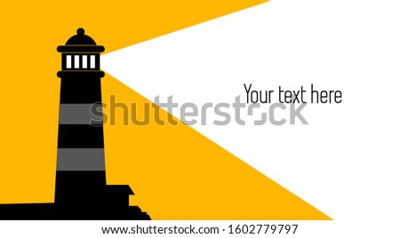 White writing space on yellow background. Silhouette of a car