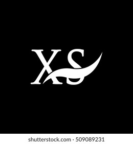 White XS Swoosh Logo Vector