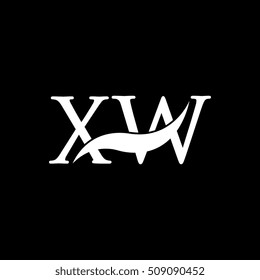 White XW Swoosh Logo Vector