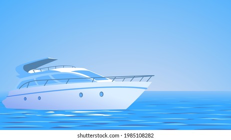 White yacht sailing in the sea