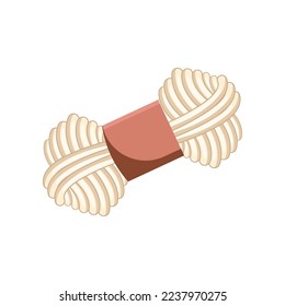White yarn vector illustration. Yarn on white background. Winter or autumn, clothes, accessories concept