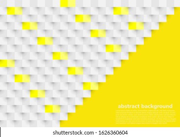 White and yellow abstract background in 3d paper style. Vector illustration