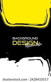 Conjunto de diseño abstracto blanco y amarillo. Pintura de tinta en el folleto, elementos de diseño aislados en blanco.