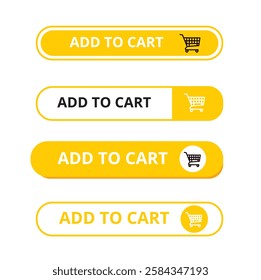 White and yellow add to cart button with a shopping cart on a white background 