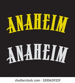 White and Yellow Anaheim Typography for designs