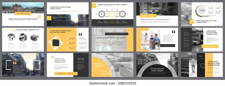 White, yellow and black infographic design elements for presentation slide templates. Business and logistics concept can be used for corporate report, advertising, leaflet layout and poster design.