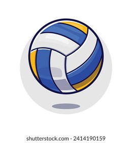 White, Yellow and Blue Volleyball. Sports and Competition Vector Illustration.