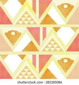 white yellow brown red triangle geometric seamless vintage style for corporate advertising on summer season collection