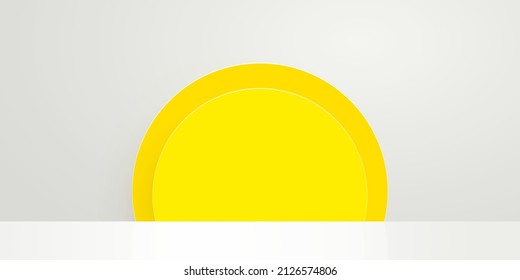 White and yellow circle stage background illustration