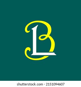 
white an yellow color of LB inicial logo design