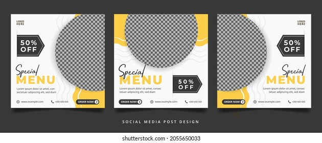 White and Yellow Culinary Flyer or Social Media Banner