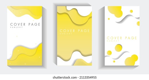 White and yellow curve abstact vector background,page cover 