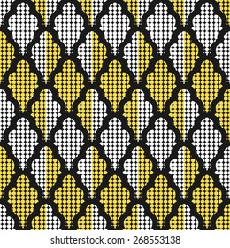 White and yellow dot seamless vector. With Modern classic pattern.