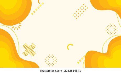 white and yellow dynamic fluid shapes abstract background for brochure flyer banner template design