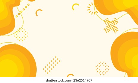 white and yellow dynamic fluid shapes abstract background for brochure flyer banner template design