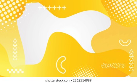 white and yellow dynamic fluid shapes abstract background for brochure flyer banner template design