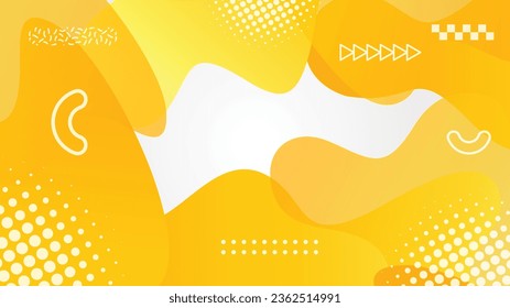 white and yellow dynamic fluid shapes abstract background for brochure flyer banner template design
