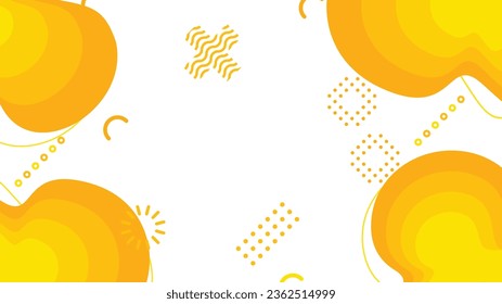 white and yellow dynamic fluid shapes abstract background for brochure flyer banner template design