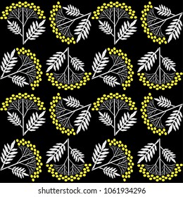white yellow fennel pattern