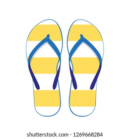 white and yellow flip flops swim wear isolated on a white background vector illustration EPS10