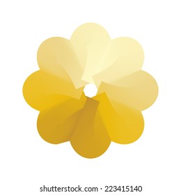 white yellow flower logo vector