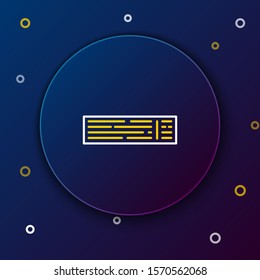 White and yellow line Deck of playing cards icon isolated on dark blue background. Casino gambling. Colorful outline concept. Vector Illustration