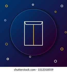 White and yellow line Envelope icon isolated on dark blue background. Email message letter symbol. Colorful outline concept. Vector Illustration