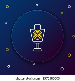 White and yellow line Human target sport for shooting icon isolated on dark blue background. Clean target with numbers for shooting range or shooting. Colorful outline concept. Vector Illustration