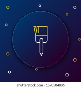 White and yellow line Kitchen brush icon isolated on dark blue background. Colorful outline concept. Vector Illustration