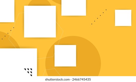 White and yellow modern abstract background with geometric shapes and lines. Minimalist cover template design
