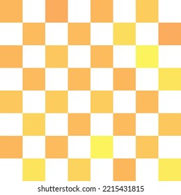 White, yellow, and orange pastel checkerboard pattern background.