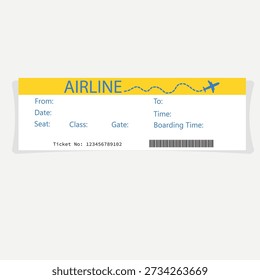 White and yellow plane ticket.