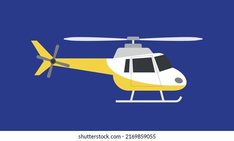 White and yellow small helicopter
