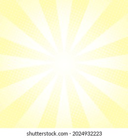 White and yellow Sunburst Pattern Background. Sunburst with rays background. Vector illustration. White and yellow radial background. Halftone background.